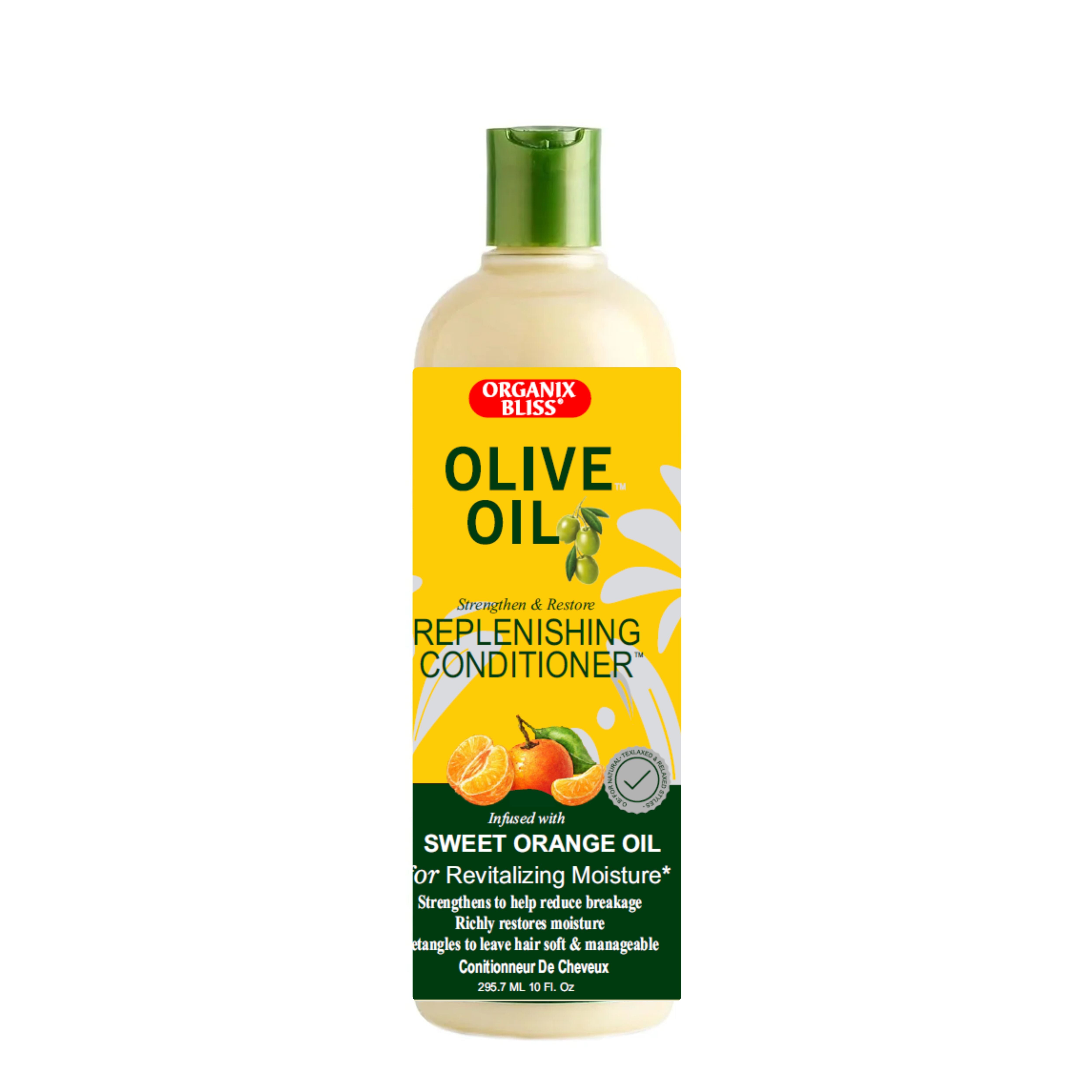 Organix Bliss Olive Oil Replenishing Conditioner | Deep Penetrating Moisture & Strength Treatment Infused with Sweet Orange Oil for Natural, Relaxed & Dry Hair – 295.7ml / 10 Fl. Oz