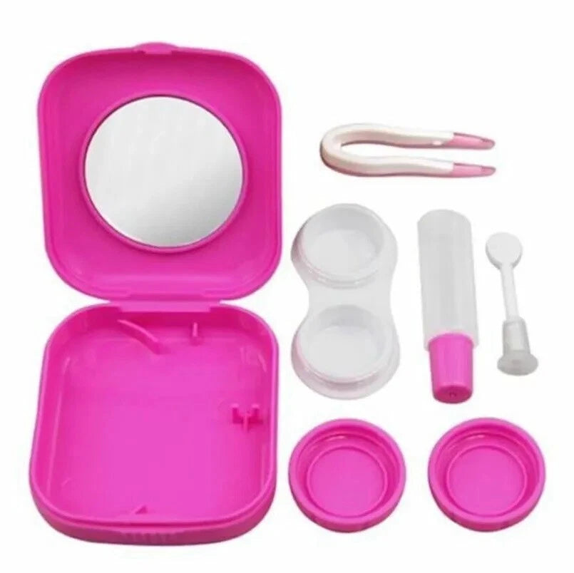 Mini Contact Lens Case Pocket Size Storage Holder Holiday Kit UK x-pression