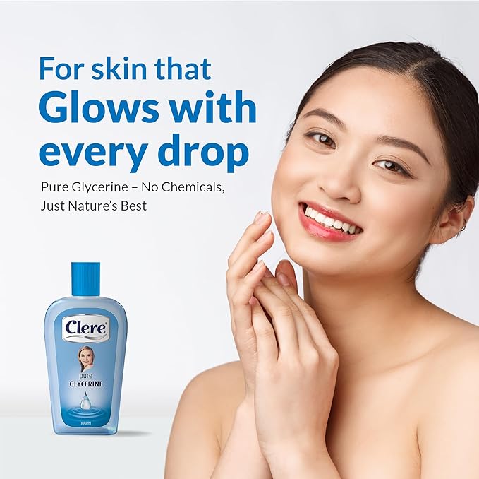 CLERE 100% Pure Glycerine Liquid for Versatile Skin Care – Glycerin for Face Moisturizes Dry Skin, Softens, and Glycerol Reduces Stretch Marks