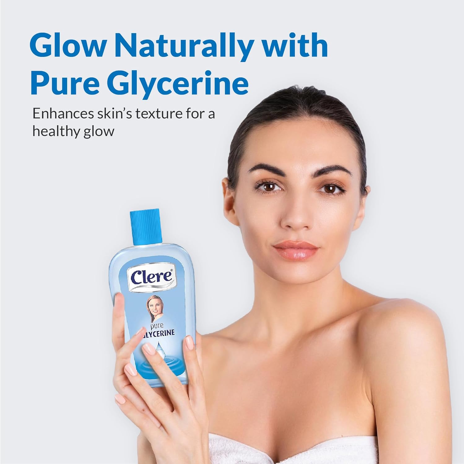 CLERE 100% Pure Glycerine Liquid for Versatile Skin Care – Glycerin for Face Moisturizes Dry Skin, Softens, and Glycerol Reduces Stretch Marks