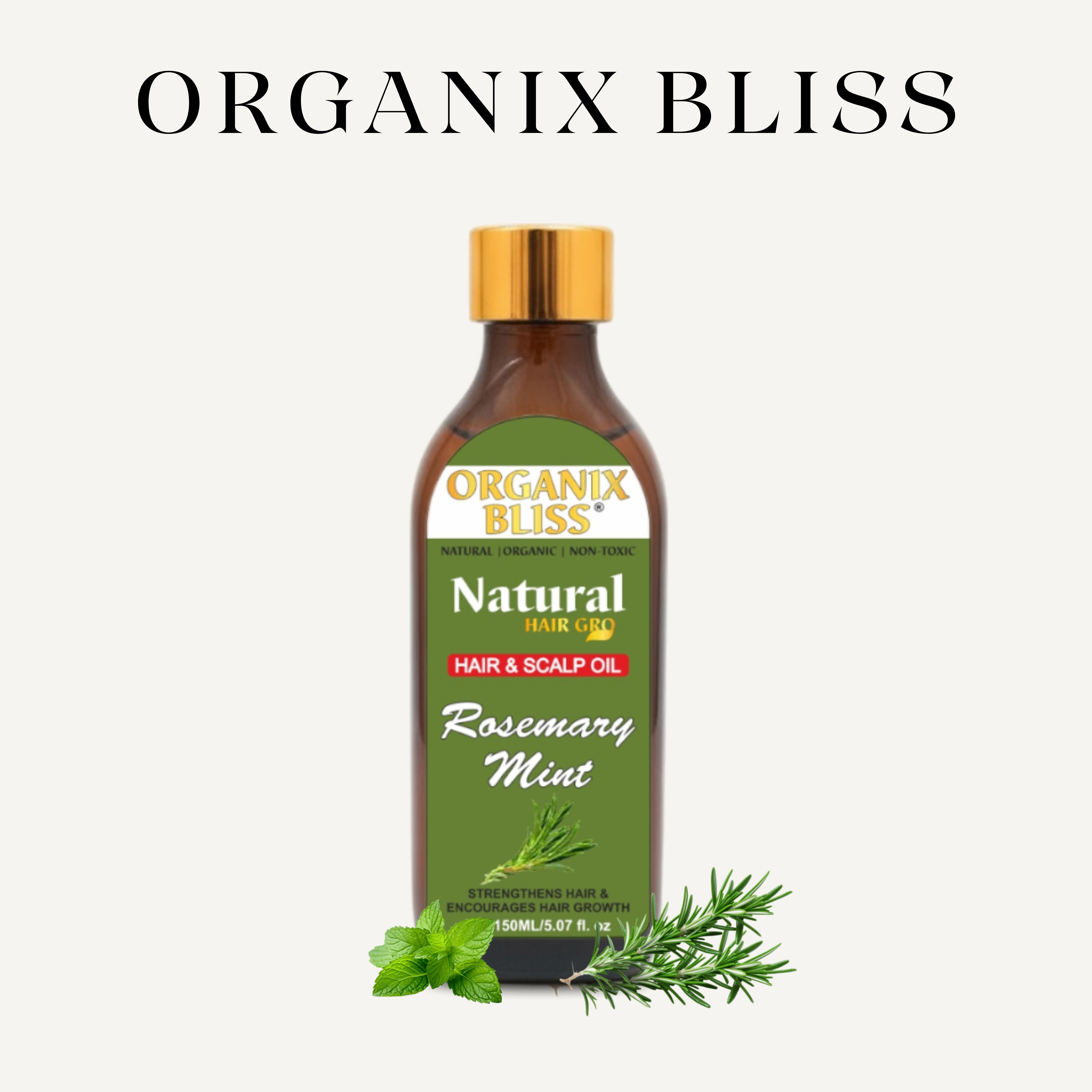 Rosemary Mint Scalp & Hair Strengthening Oil for Hair Growth – 150ml | Infused with Biotin & Essential Oils for Dry Scalp Relief, Split Ends, and All Hair Types