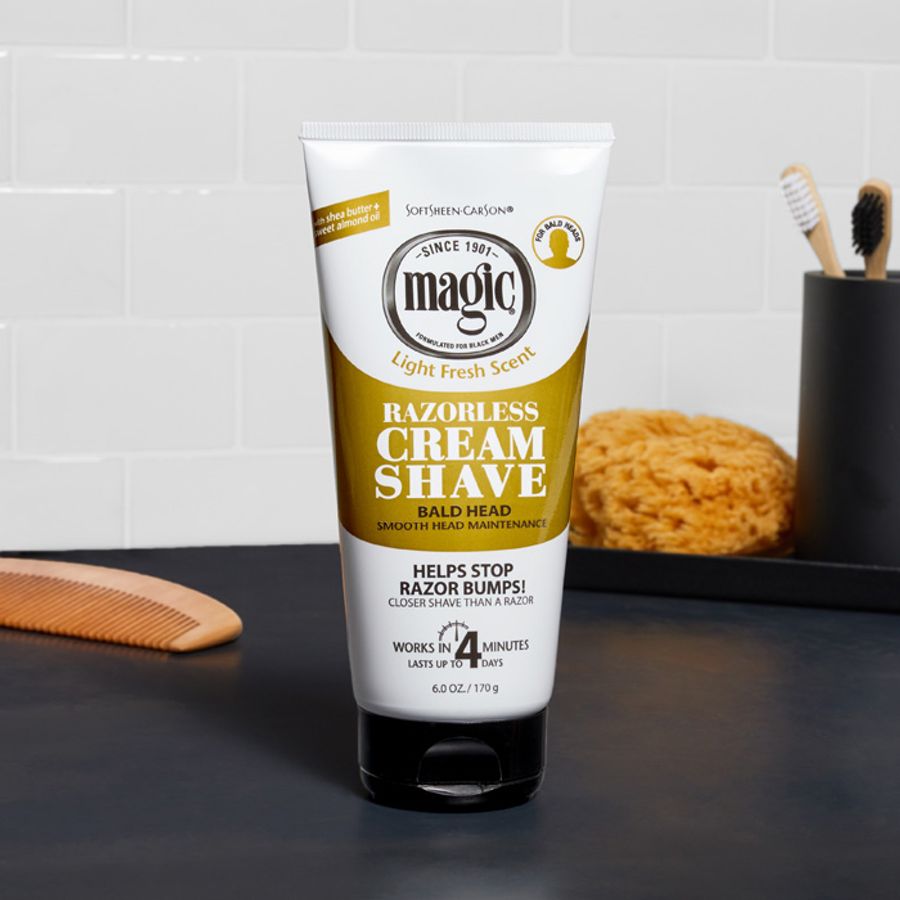 Magic Razorless Cream Shave Bald Head , 6 Ounce Tube , 170 g