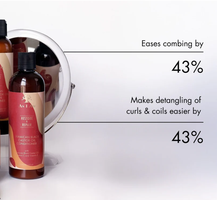 As I Am Restore & Repair Jamaican Black Castor Oil Conditioner - 12 ounce - with JBCO, Ceramide, Betaine, Vitamin C, & Vitamin E - Instant Moisture & Hydration - Strengthens & Conditions x-pression