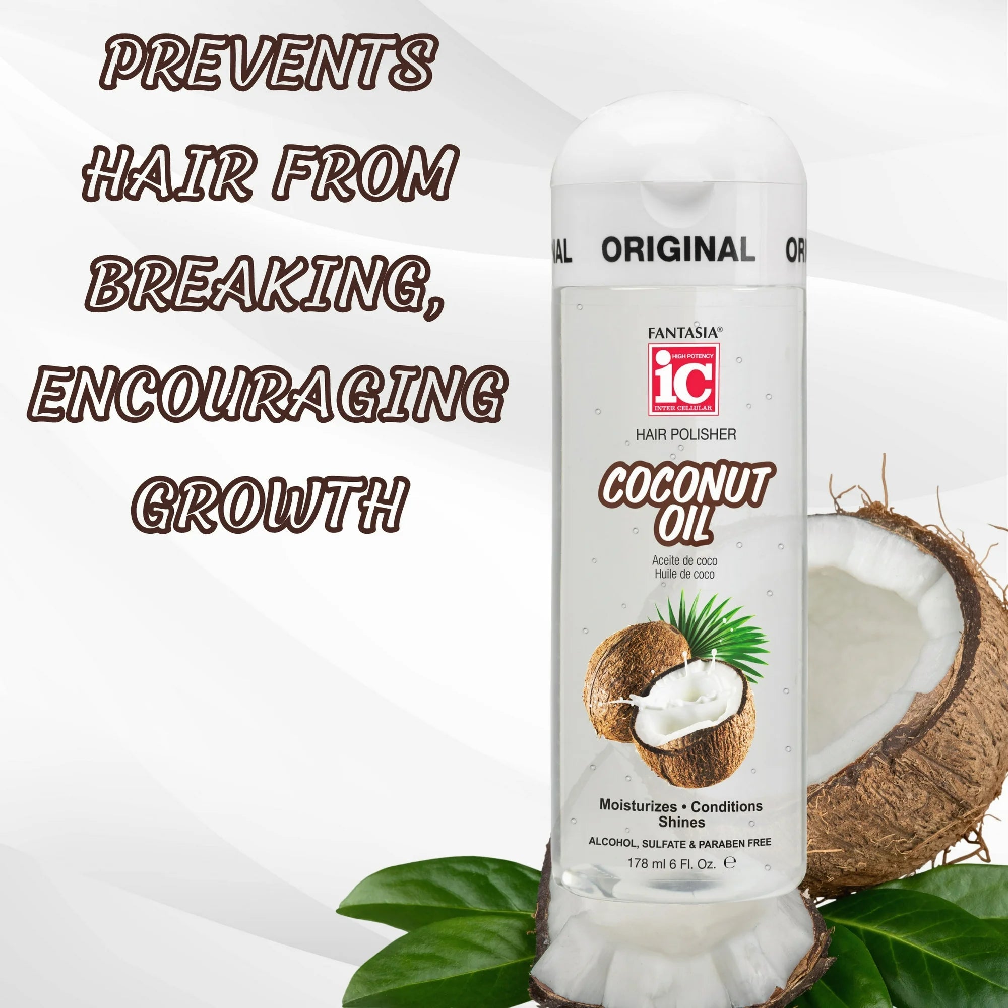 IC Fantasia Ic Hair Polisher 6oz Coconut Oil , 6 FL Oz , 178 mL x-pression