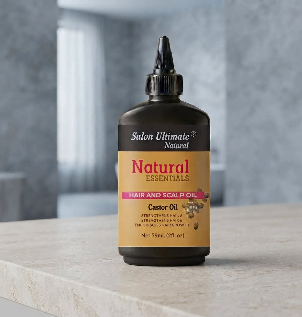 Natural Castor Hair & Scalp Oil | Strengthens Hair & Encourages Hair Growth, Deep Root Nourishment Treatment – Salon Ultimate Natural Essentials, Net 59ml (2 fl. oz)