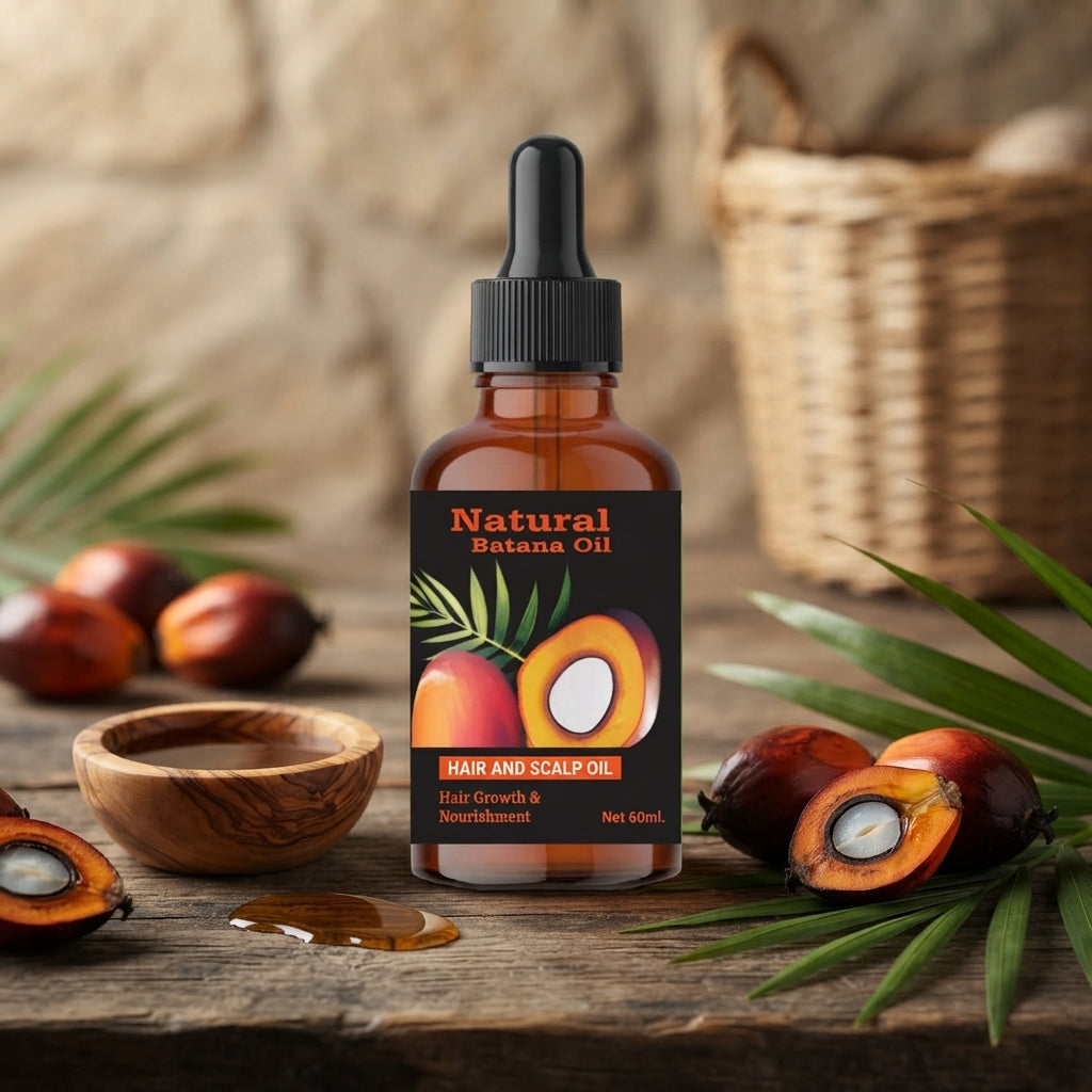 Pure Glass Batana Oil Dropper Bottle | Premium Hair Growth & Scalp Nourishment Treatment, Deep Repair Hair Oil– Net 60ml