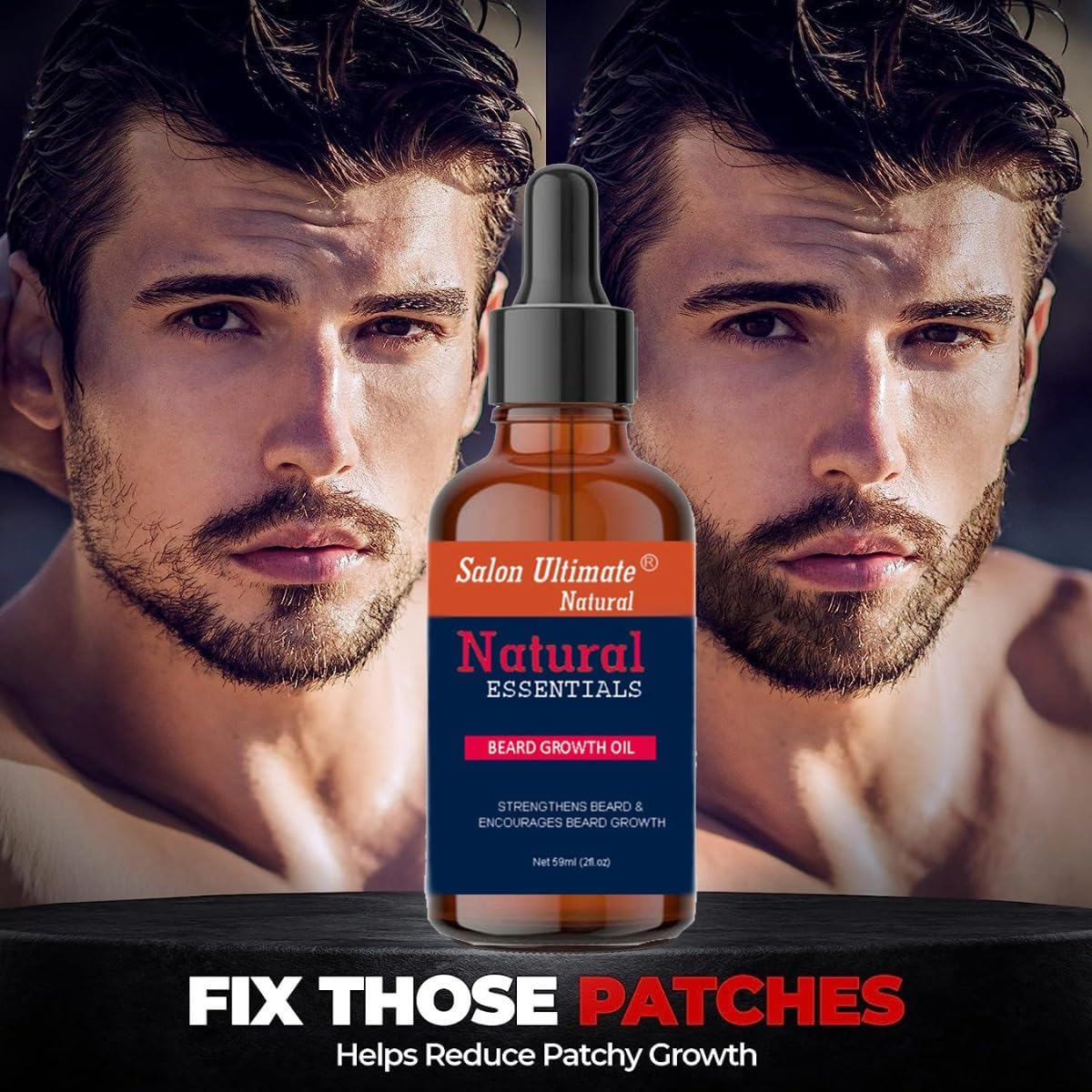 Salon Ultimate Natural Beard Growth Oil - Strengthens Beard & Encourages Beard Growth - Net 59ml (2 fl. oz)