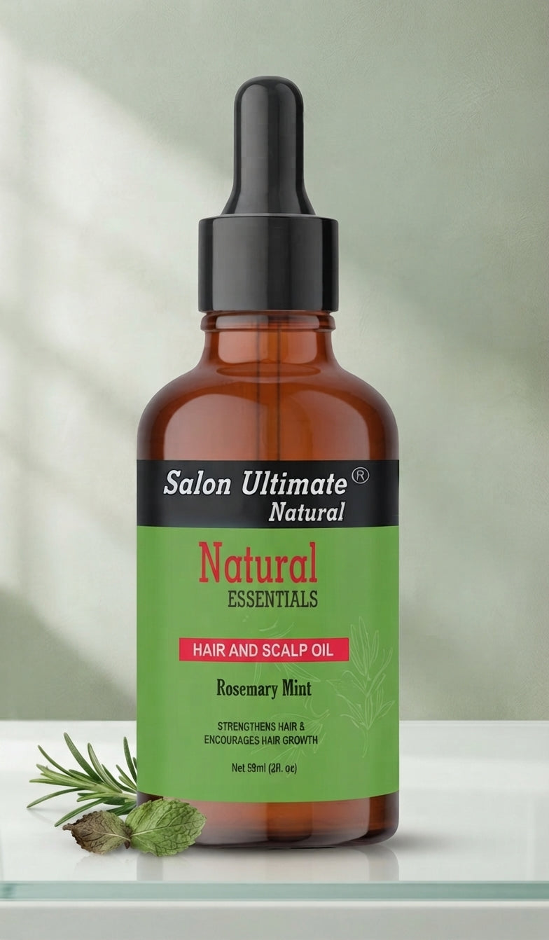 Salon Ultimate Natural Rosemary Mint Hair and Scalp Oil – 59ml (2 fl. oz) | Strengthening Treatment to Encourage Growth, Nourish Roots, & Revitalize Scalp Health