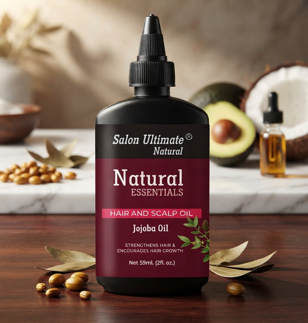Natural Jojoba Hair & Scalp Oil | Strengthens Hair, Encourages Hair Growth, Deep Nourishment & Scalp Care | Salon Ultimate Natural Essentials – 59ml