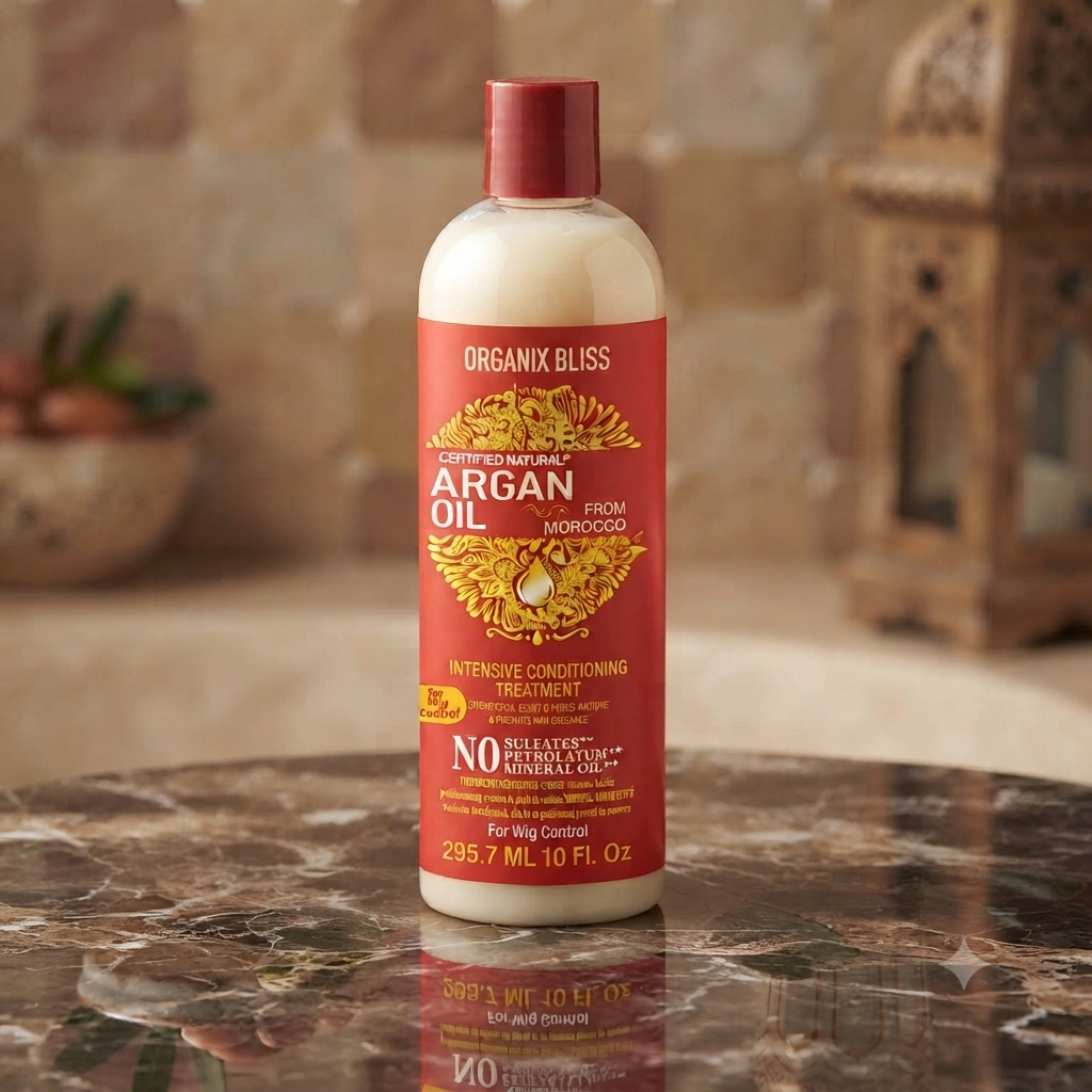 Organix Bliss Moroccan Argan Oil Conditioner | Intensive Conditioning Treatment for Dry & Damaged Hair & Wig Control | Sulfate Free, Mineral Oil Free | 295.7ml (10 Fl. Oz)