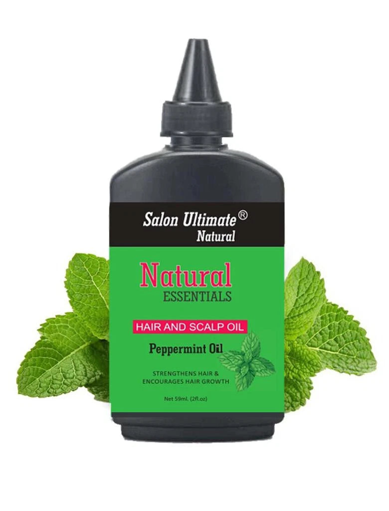 Natural Peppermint Hair & Scalp Oil | Stimulates Hair Growth, Strengthens Roots, Refreshes Scalp & Reduces Hair Fall | Salon Ultimate Natural Essentials – 59ml